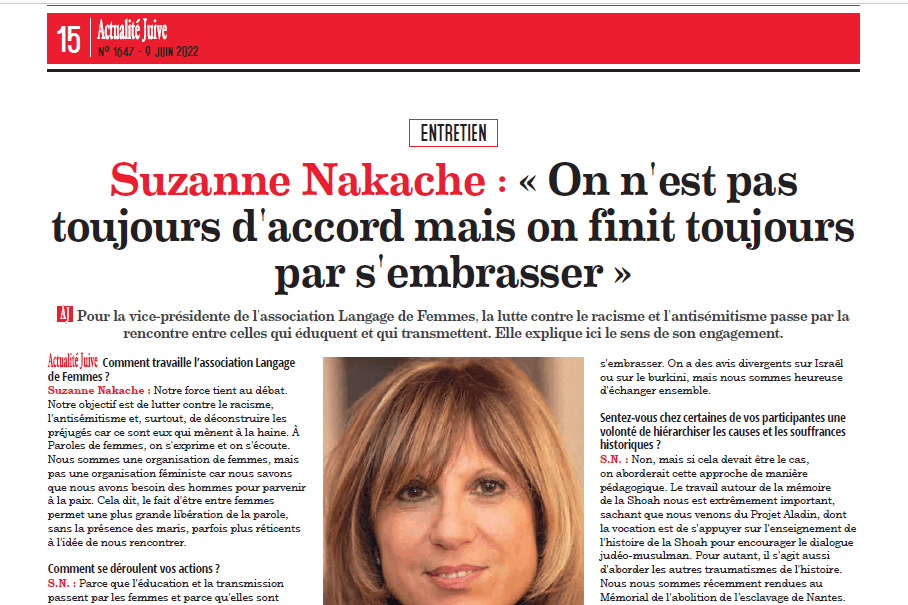 Suzanne Nakache : « On n’est pas toujours d’accord mais on finit toujours par s’embrasser »