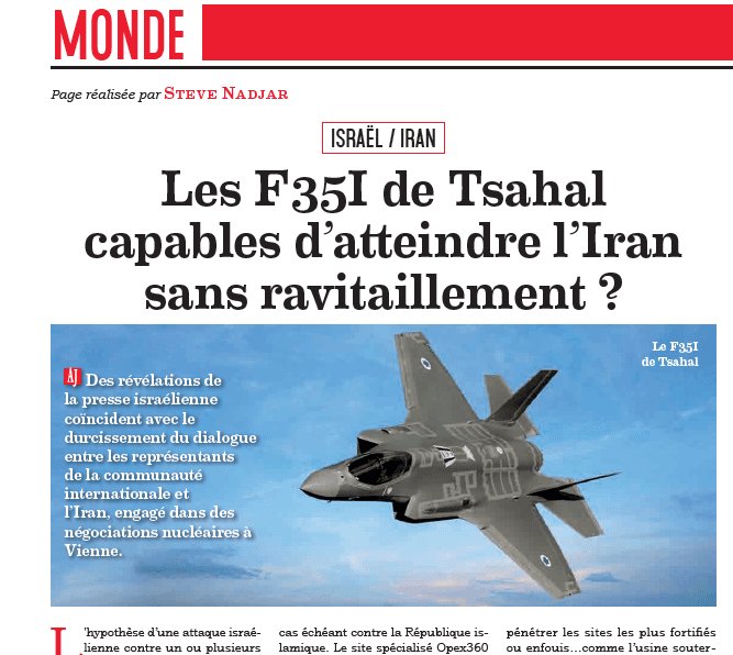 Les F35I de Tsahal capables d’atteindre l’Iran sans ravitaillement ?