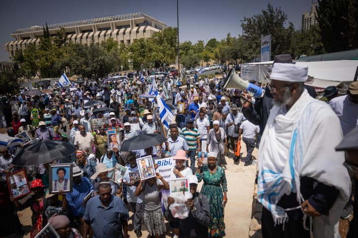 Manifestation de la communauté éthiopienne pour le rapatriement des Juifs restés en Ethiopie