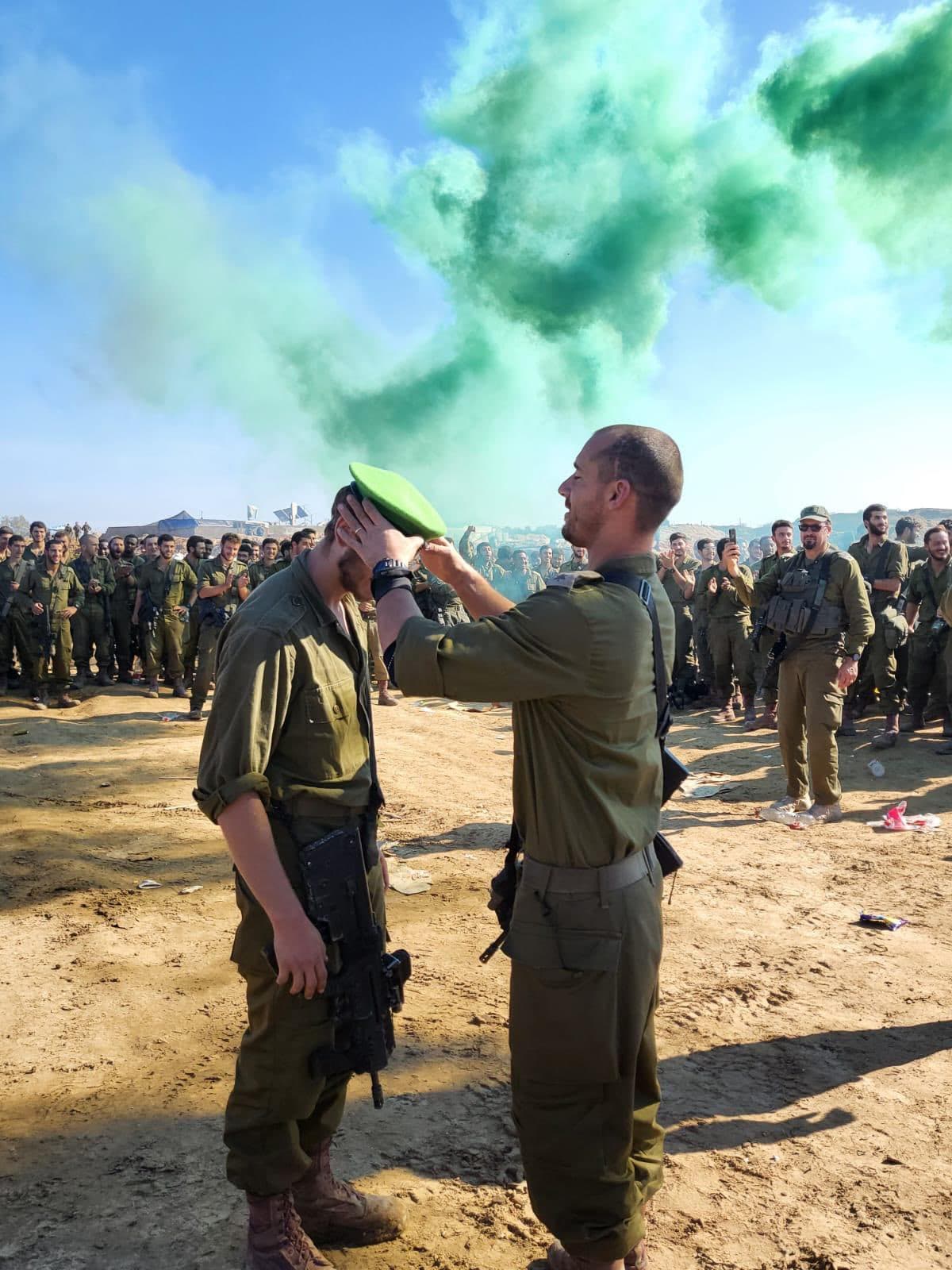 Cérémonie de remise du béret d’un bataillon de Nahal au coeur de Gaza