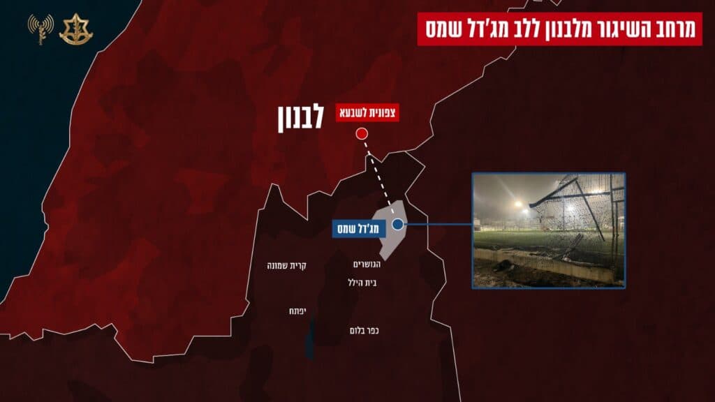 Tsahal montre d’où a été tirée la roquette sur Majdal Shams et accuse: ”Le Hezbollah est responsable”